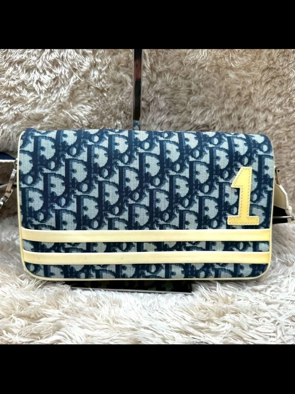 Dior Navy Blue and Cream Crossbody Bag